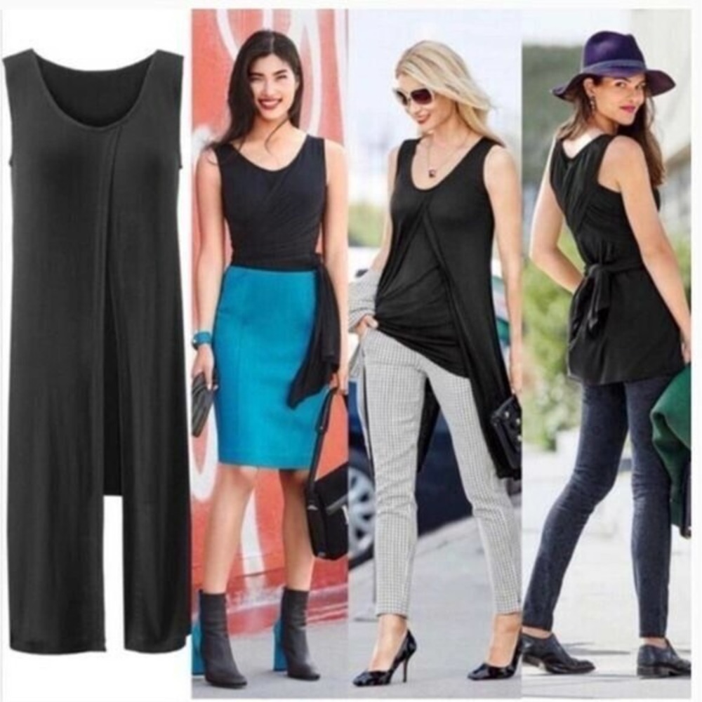 Cabi Black Beyond Tee Tunic Multi -Way
